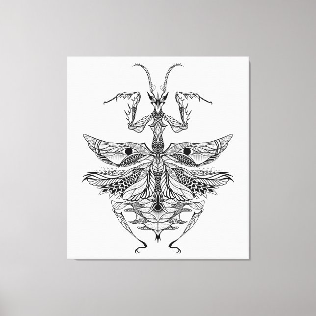 Inspired Praying Mantis 6 Canvas Print (Front)