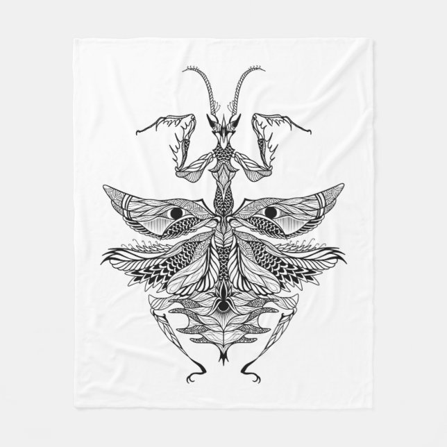 Inspired Praying Mantis Fleece Blanket (Front)