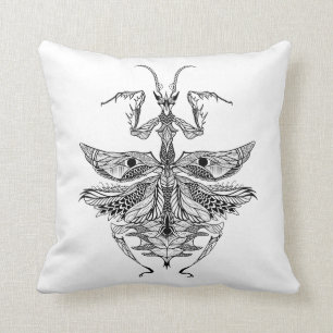 Inspired Praying Mantis Throw Pillow