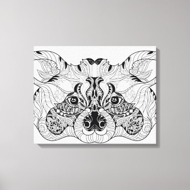 Inspired Raccoon 6 Canvas Print (Front)