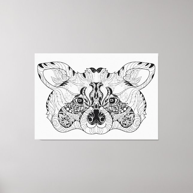 Inspired Raccoon 6 Canvas Print (Front)