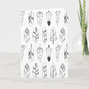 Inspired Retro Feather Pattern Card