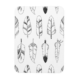 Inspired Retro Feather Pattern Magnet