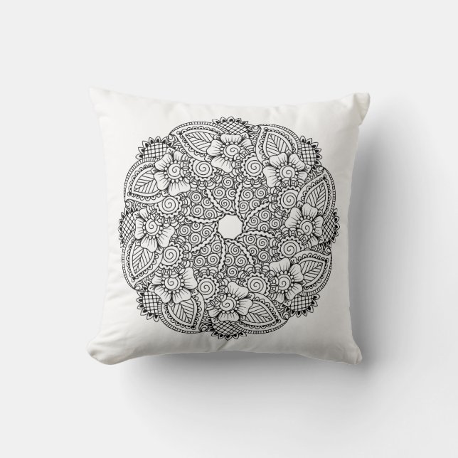 Inspired Round Design Throw Pillow (Front)