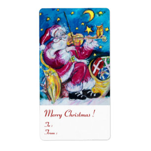 INSPIRED SANTA PLAYING VIOLIN Christmas Red White