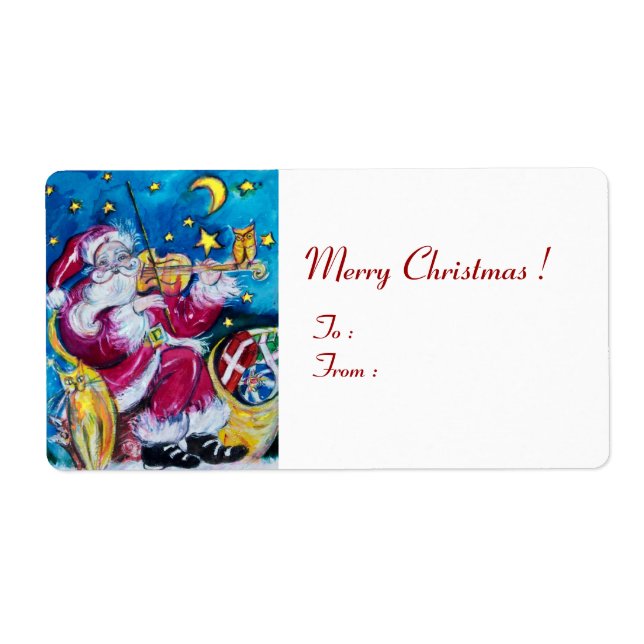 INSPIRED SANTA PLAYING VIOLIN Christmas Red White (Front)