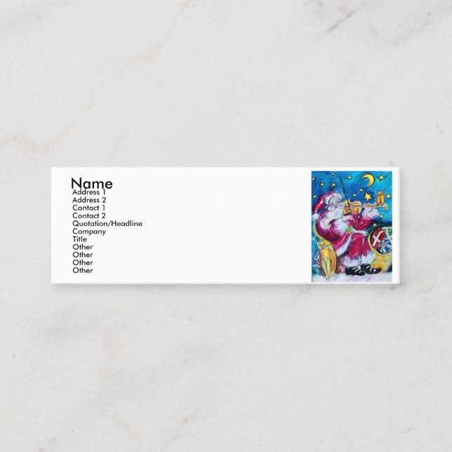 INSPIRED SANTA PLAYING VIOLIN MINI BUSINESS CARD (Front)