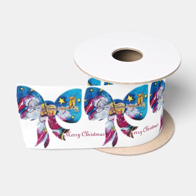 INSPIRED SANTA VIOLIN PLAYER  CHRISTMAS BOW  SATIN RIBBON (Spool)