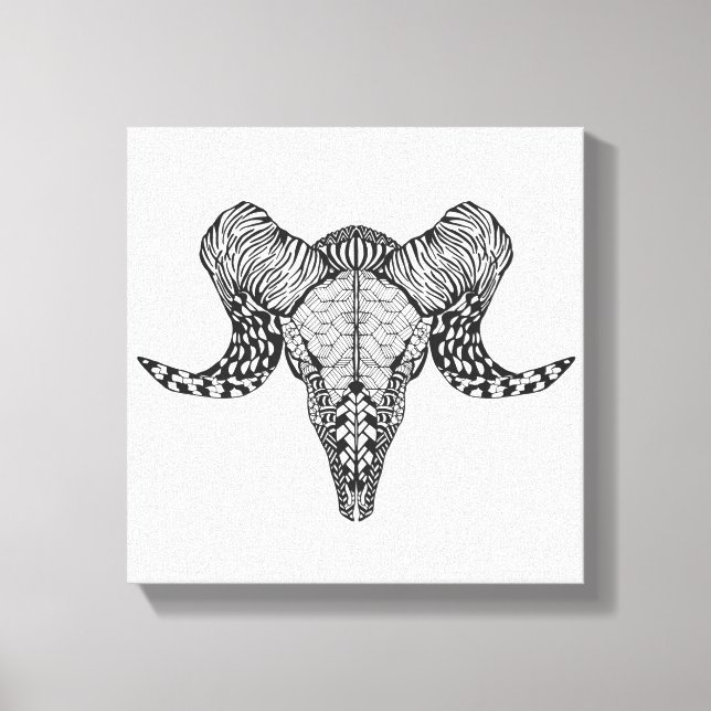 Inspired Sheep Skull 6 Canvas Print (Front)
