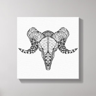 Inspired Sheep Skull 6 Canvas Print