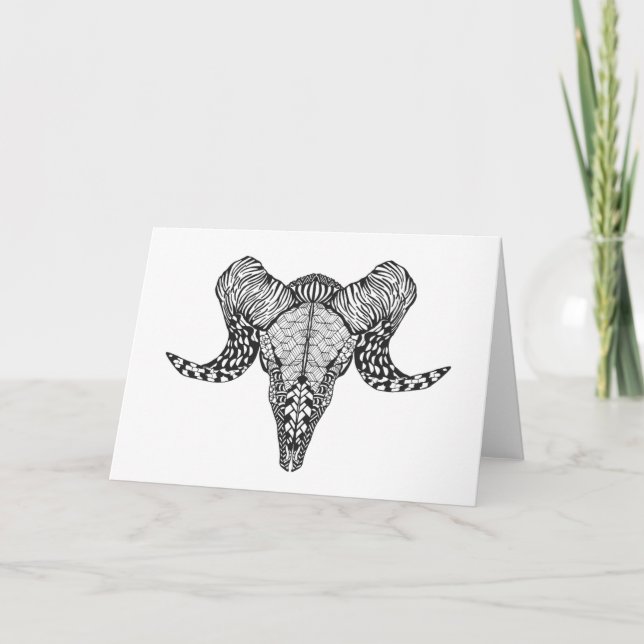 Inspired Sheep Skull Card (Front)