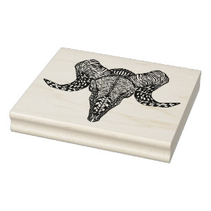 Inspired Sheep Skull Rubber Stamp