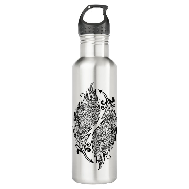 Inspired Sketch Of Feathers 710 Ml Water Bottle (Front)