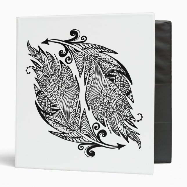 Inspired Sketch Of Feathers Binder (Front/Inside)