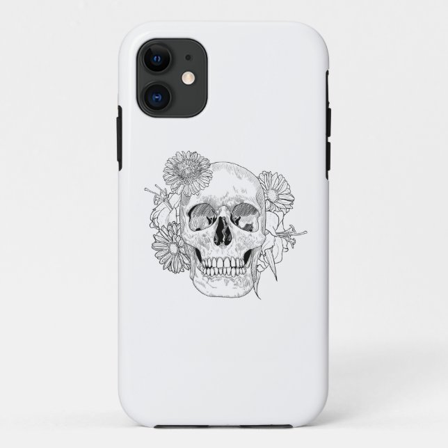 Inspired Skull And Flowers Case-Mate iPhone Case (Back)