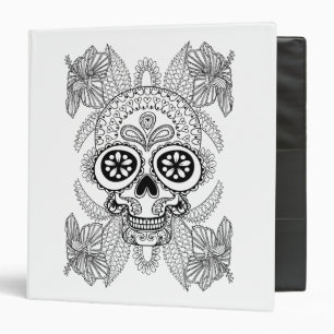 Inspired Skull In Flowers Binder