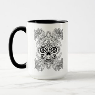 Inspired Skull In Flowers Mug