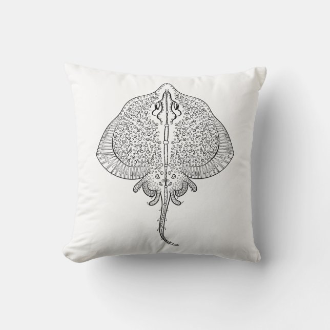 Inspired Stingray Totem Throw Pillow (Front)