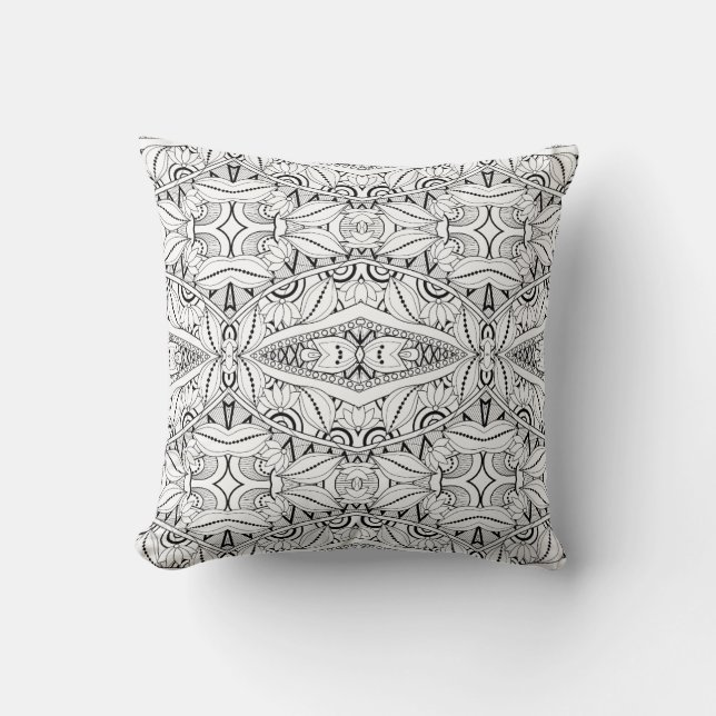 Inspired Tribal Design Throw Pillow (Front)