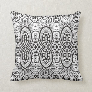 Inspired Tribal Drawing Throw Pillow