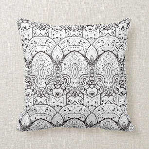 Inspired Tribal Illustration Throw Pillow