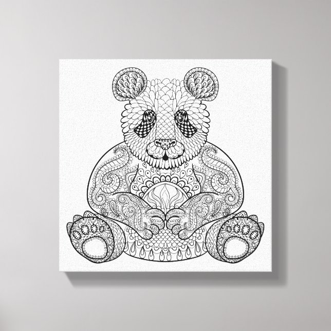 Inspired Tribal Panda 6 Canvas Print (Front)