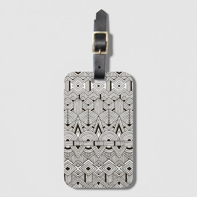 Inspired Tribal Pattern Luggage Tag (Front Vertical)