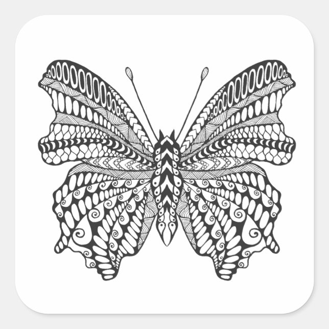 Inspired Tropical Butterfly Square Sticker (Front)