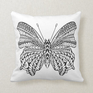 Inspired Tropical Butterfly Throw Pillow