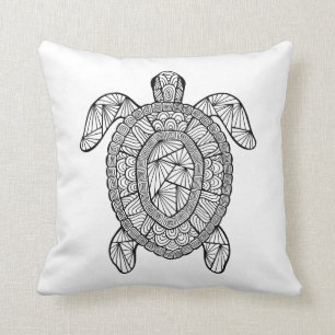 Inspired Turtle Throw Pillow