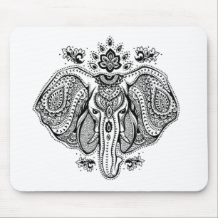 Inspired Vintage Indian Elephant Mouse Pad