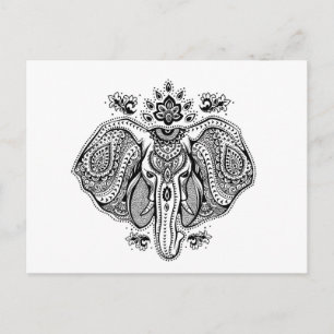Inspired Vintage Indian Elephant Postcard