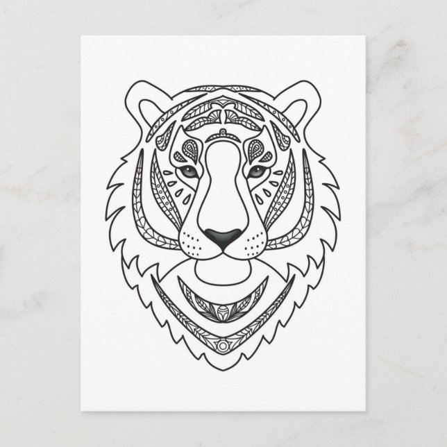 Inspired White Tiger Postcard (Front)