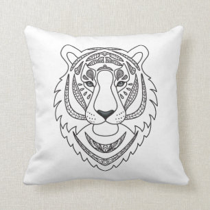 Inspired White Tiger Throw Pillow