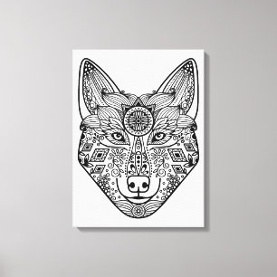 Inspired Wolf Head 6 Canvas Print