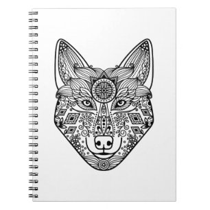Inspired Wolf Head Notebook