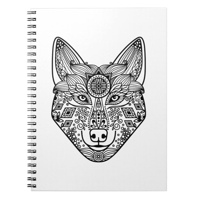 Inspired Wolf Head Notebook (Front)