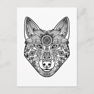 Inspired Wolf Head Postcard