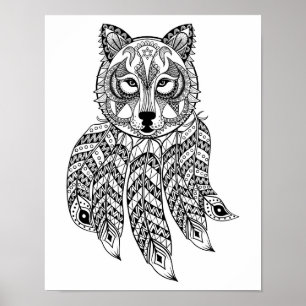 Inspired Wolf With Dreamcatcher 2 Poster