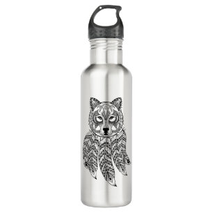 Inspired Wolf With Dreamcatcher 710 Ml Water Bottle