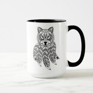 Inspired Wolf With Dreamcatcher Mug