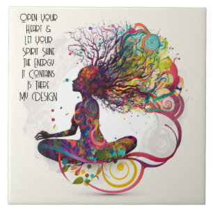 Inspired Woman Open Heart Ceramic Tile