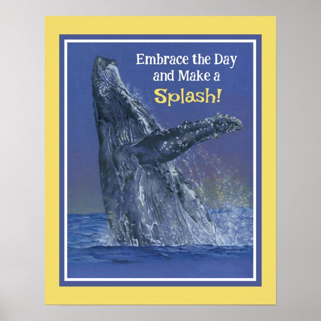 Inspirer Baleine amusante Impression - Bordure jau (Devant)