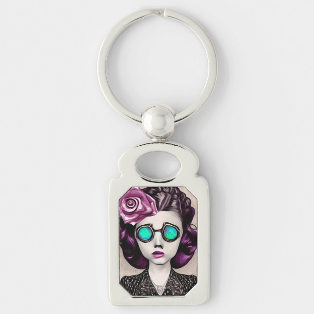 Inspirewire Opal Goggles Girl Keychain (Front)