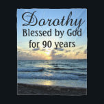 INSPIRING 90TH BIRTHDAY BLESSED BY GOD BLANKET<br><div class="desc">This 90 year has been Blessed by God for 90 years. This joy filled 90 year old will celebrate turning 90 with this beautiful personalized 90th birthday blanket. Delight your Christian 90 year old with an uplifting and one of a kind 90th customized birthday gift that she will treasure every...</div>