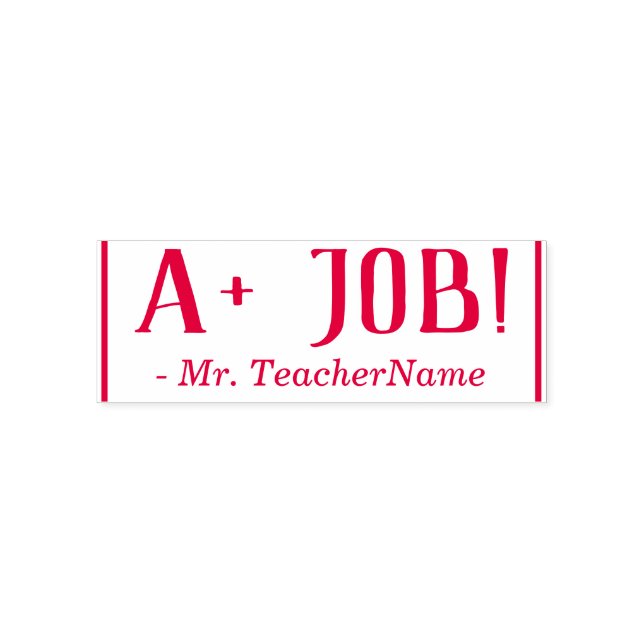 Inspiring "A+ JOB!" Commendation Rubber Stamp (Design)