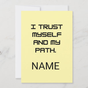 Inspiring Affirmations & Self Trust Gifts Thank You Card