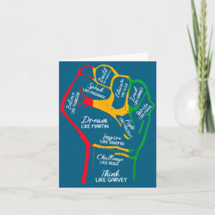 Inspiring black leaders power fist hand black card