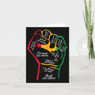 Inspiring Black Leaders Power Fist Hand Black Hist Card