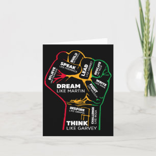 Inspiring Black Leaders Power Fist Hand Black Hist Card